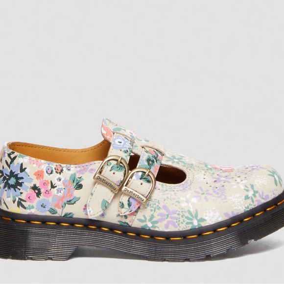 8065 FLORAL MASH UP LEATHER MARY JANE SHOES - Picture 3 of 8